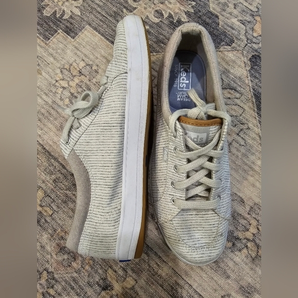 Keds Beige Striped Sneakers - Picture 6 of 7